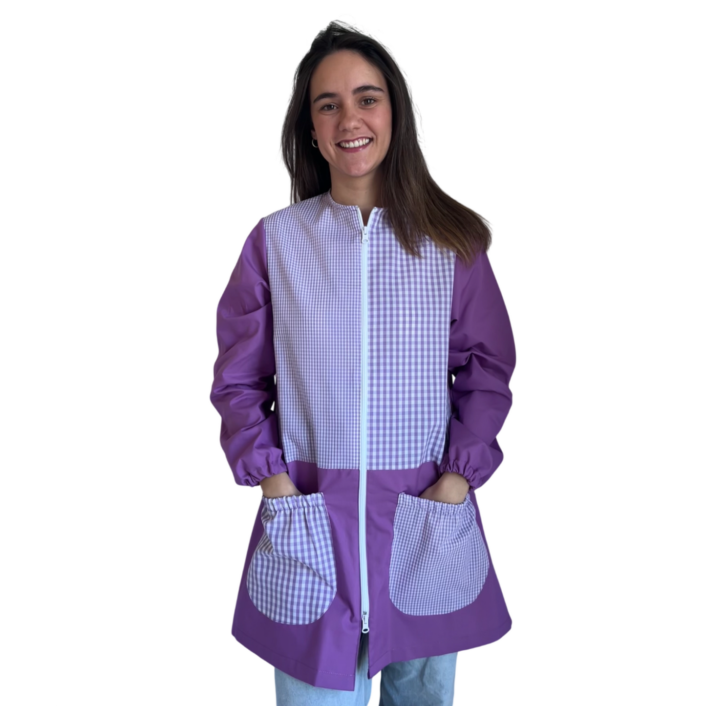 B007 BATA LILA CUADRADITOS