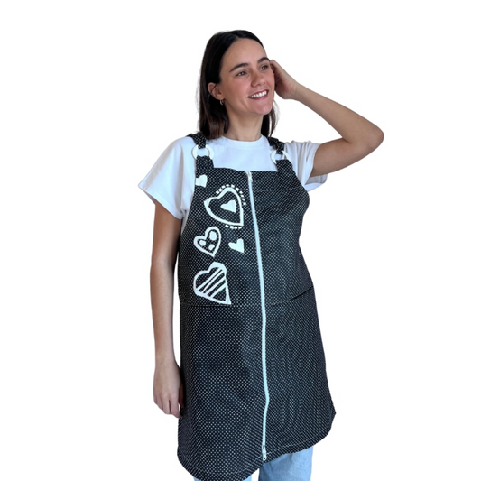 P100 PICHI TOPOS NEGRO CORAZONES