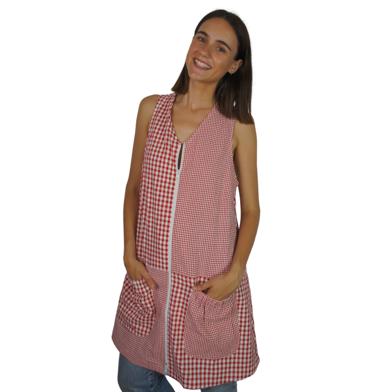 BT75 BATA COMB CUADROS VICHY ROJO