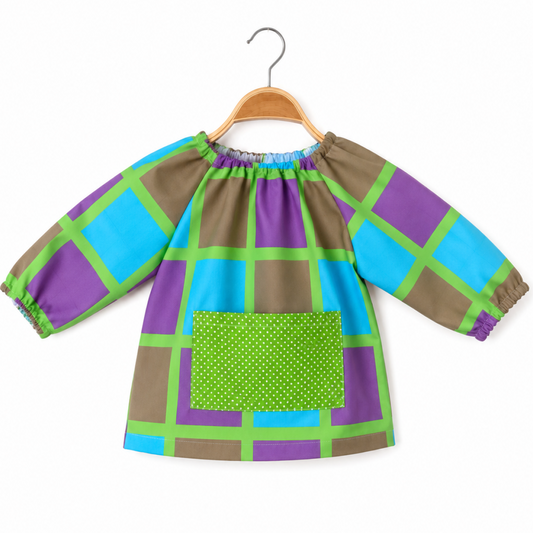 NI08 BATA INFANTIL CUADROS MULTICOLOR
