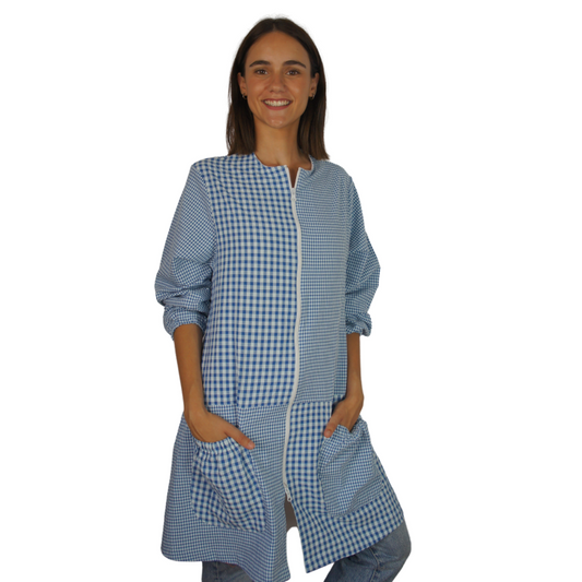 B091 BATA COMB.CUADROS VICHY AZULÓN