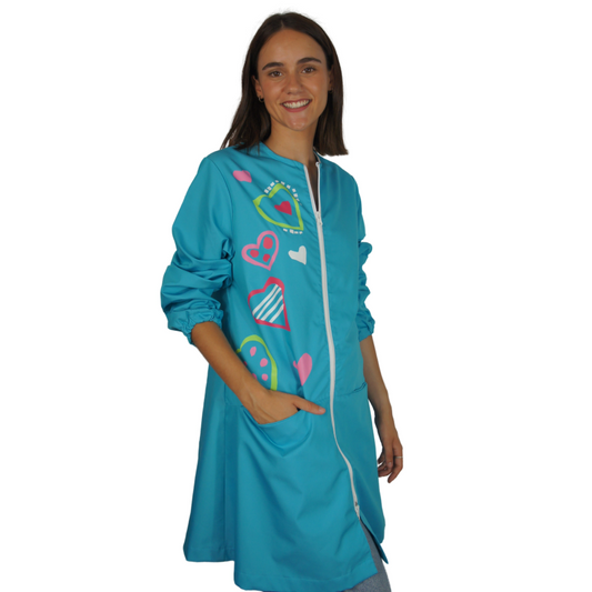 B100 BATA TURQUESA CORAZONES