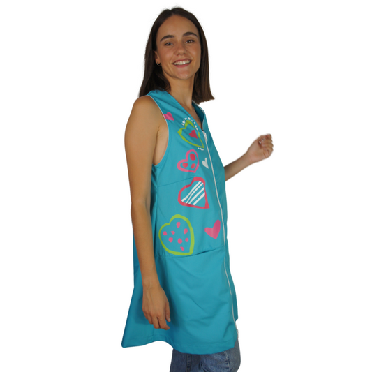 BT04 BATA TURQUESA CORAZONES