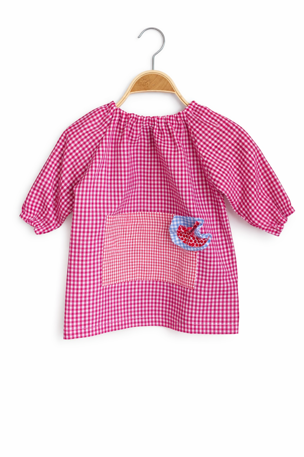 NI02 BATA INFANTIL CUADRADITOS FUCSIA FLOR