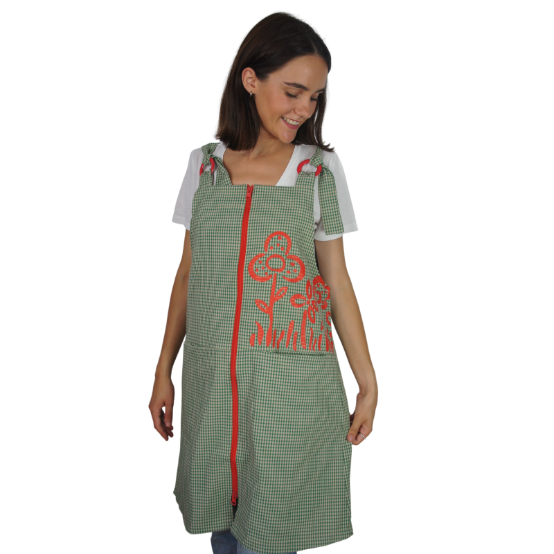 P015 PICHI MAESTRA VICHY VERDE FLORES