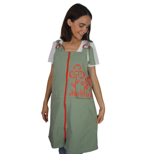 P015 PICHI MAESTRA VICHY VERDE FLORES